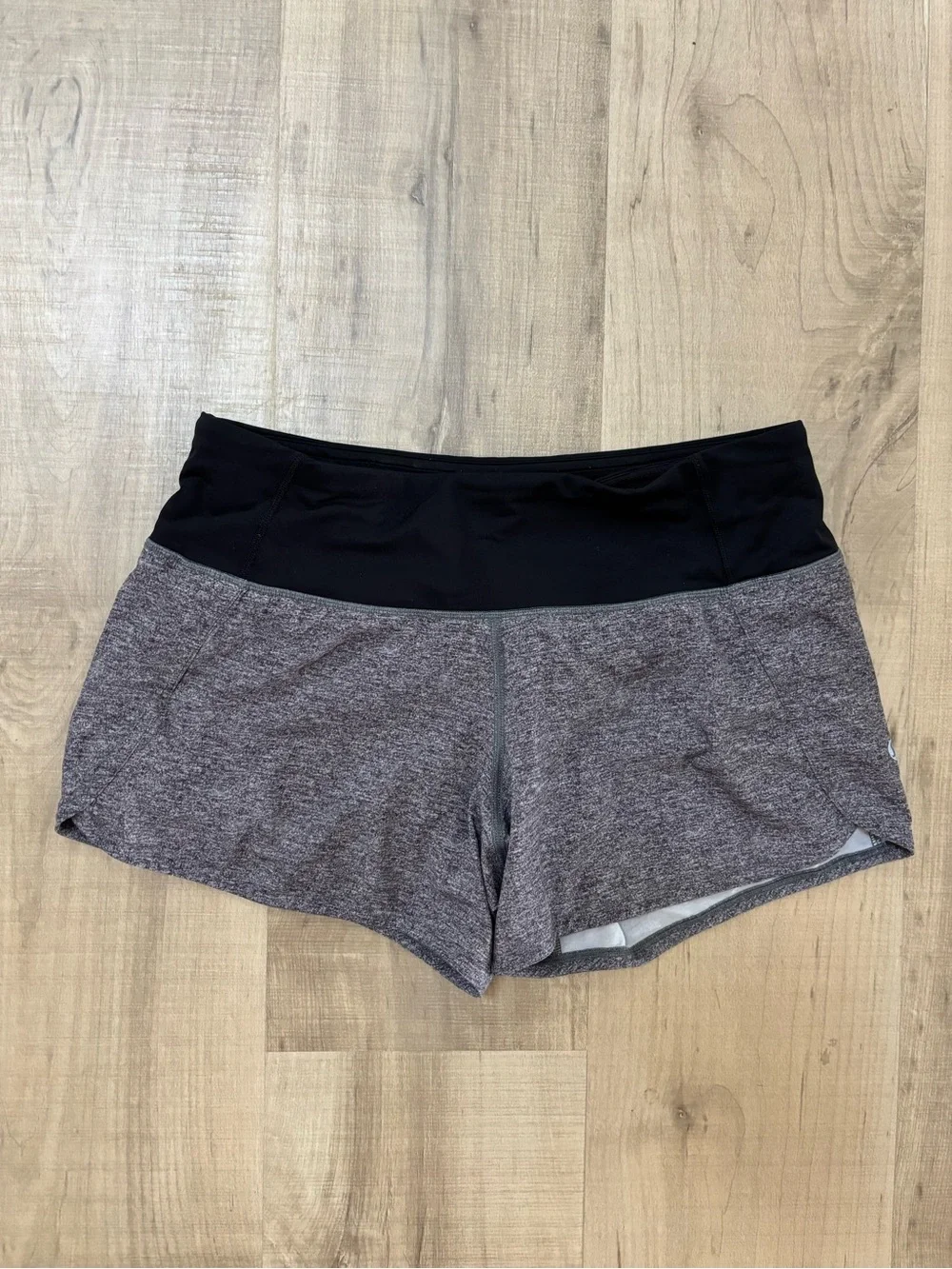lululemon athletica Black Waistband Heather Gray Athletic Shorts